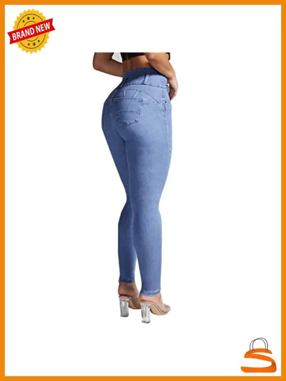 High Waist Skinny Stretch Jeans Shaping Butt Lifting Denim Pants